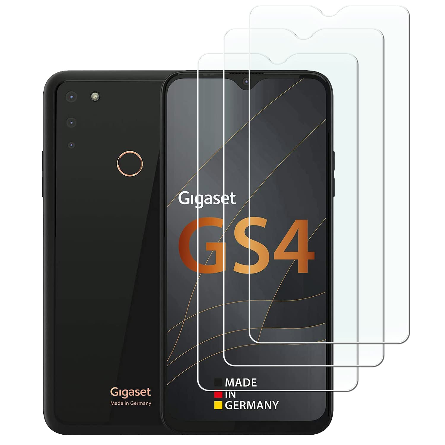KELOLIN [Pack of 3] for Gigaset GS4/GS5 Tempered Glass Screen Protector, 9H Hardness, Anti-Scratch, Anti-Bubble, Anti-Fingerprint, HD Clear Screen Protector Compatible with Gigaset GS4/GS5