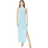 Norma Kamali Women's Halter Turtle Side Slit Gown