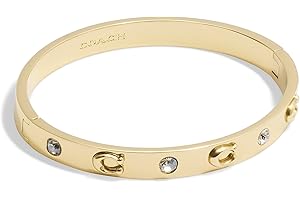 Coach Women's Signature C Logo Hinged Bangle Bracelet