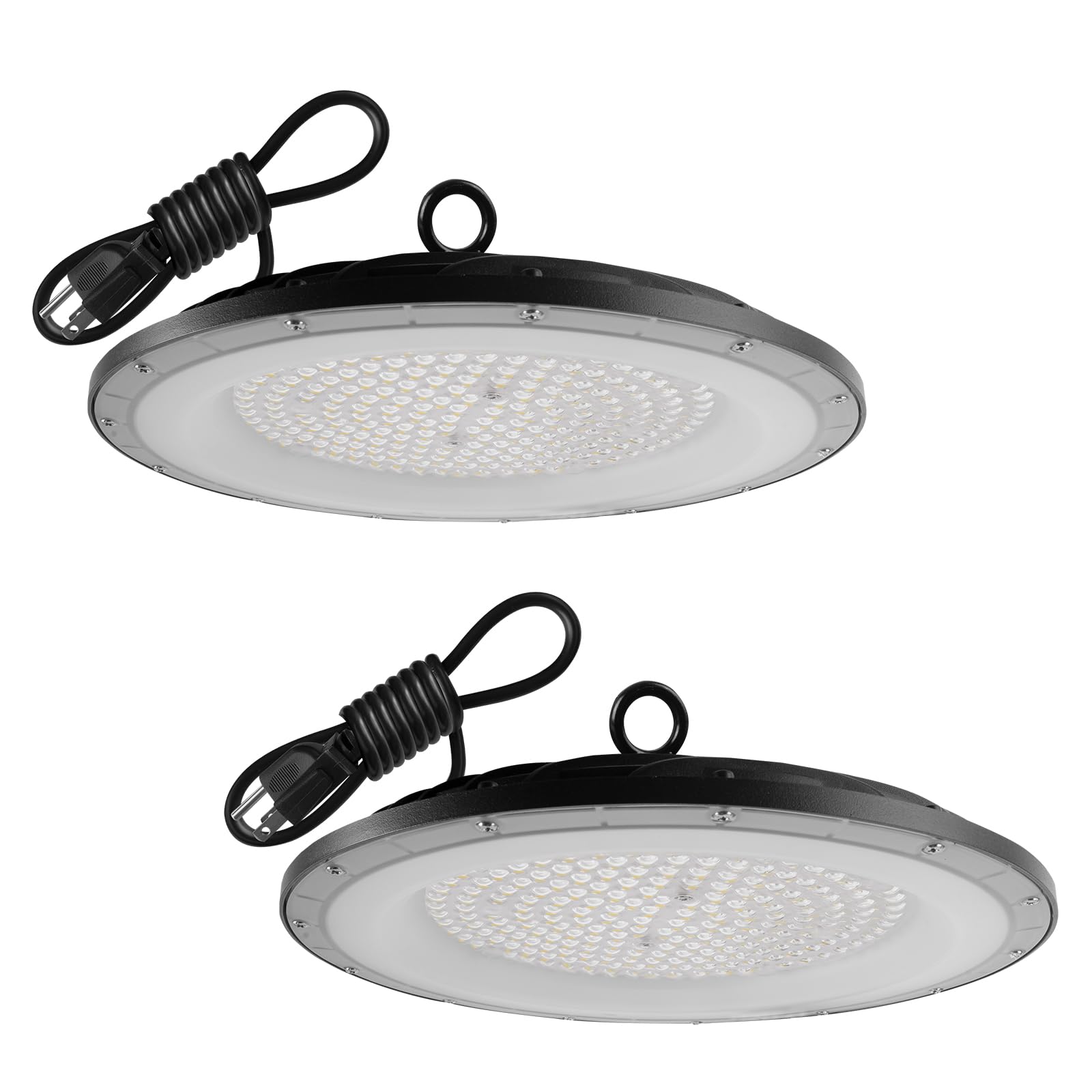 Photo 1 of 2 Pack UFO LED High Bay Light,6500K 150W, Power Cord Included, High Bay LED Shop Lights,21000 LM High Bay LED Lights,IP65 Waterproof Shatterproof Fixture