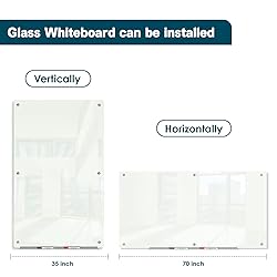 J&J worldwide Glass Dry Erase Board 6' x 3', Glass