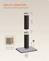 Feandrea Cat Scratching Post 85 cm Tall Sisal Post with Built-in Bell Ink Black view 8