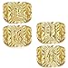 LOLIAS 3-4 Pcs Gold Bless All Men's Gold Plated Kanji Ring Rich Luck Wealth Set Size Adjustable