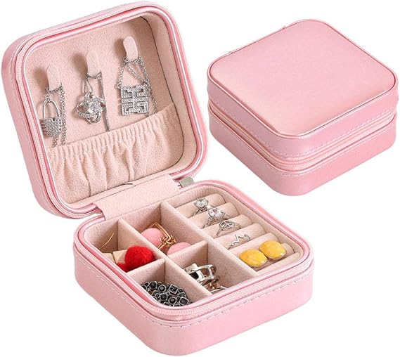 Feeilty Joyería Caja De Almacenamiento De Imitación De Cuero Joyero