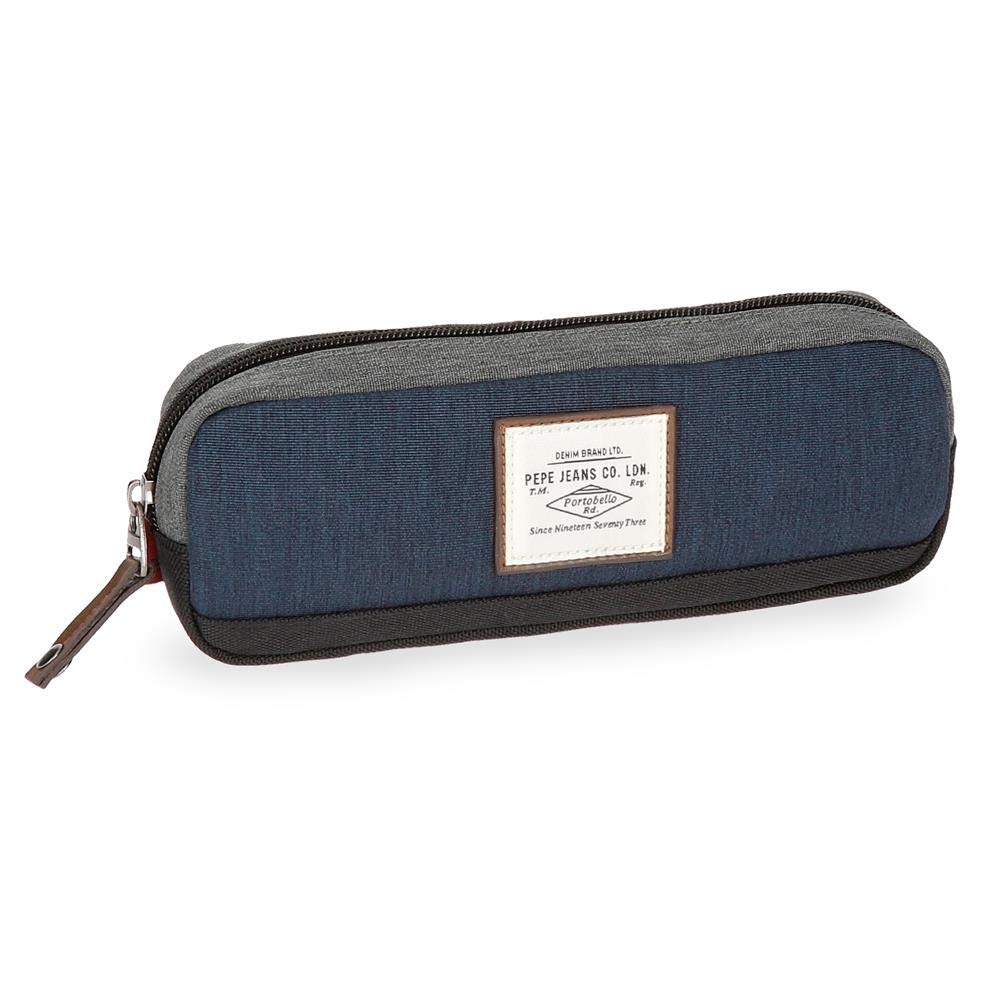 Pepe Jeans Roy Pencil Case Blue 22x7x3 cms Polyester
