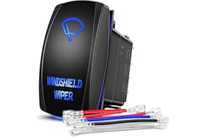 Nilight Windshield Wiper Rocker Switch Led Light Bar 8Pin Laser ON On Off DPDT Switches 20A/12V 10A/24V Blue with Jumper Wire
