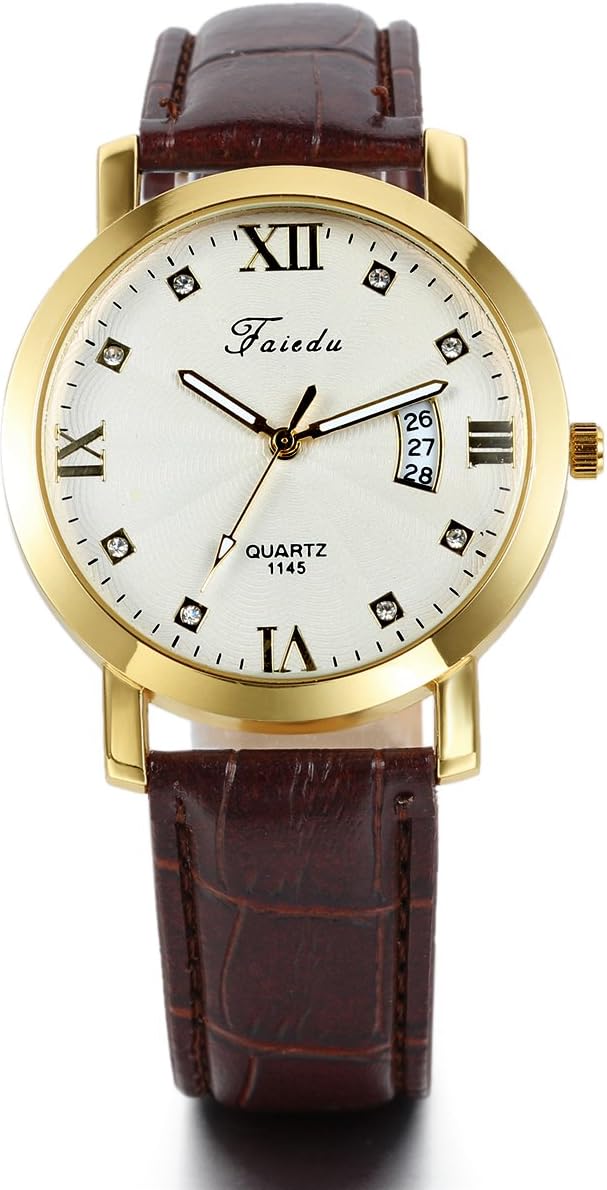 JewelryWe Correa de piel color café de moda números