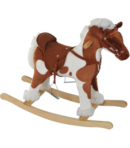 Caballo De Juguete Heunec Con Tela De Estrellas Doradas | Animal De Peluche Para Galopar | Regalo Ideal Para Niños Y Niñas Amantes De Los Caballos