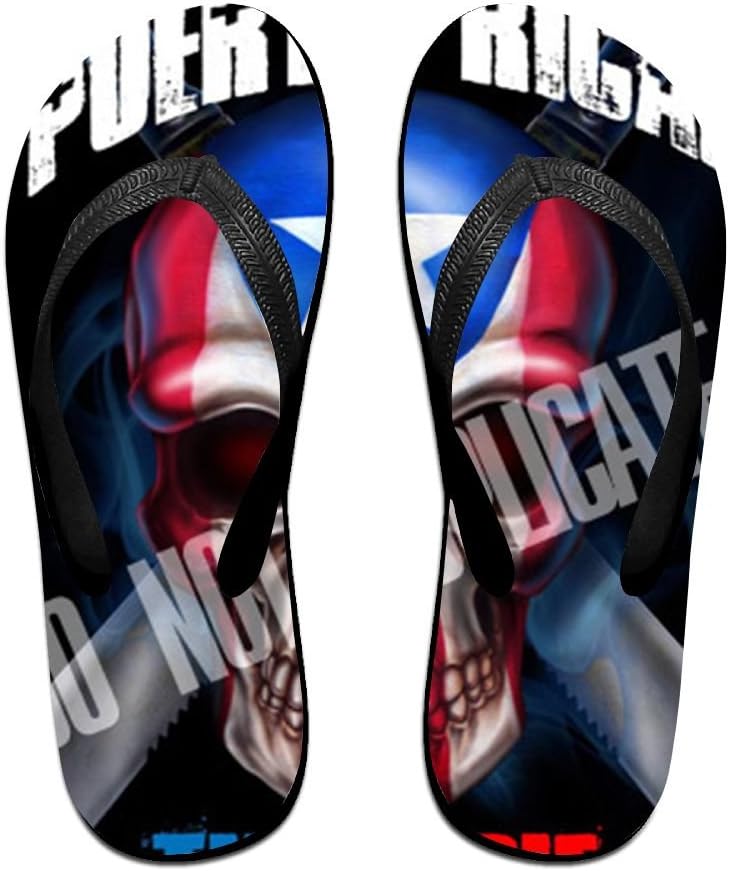 Tailing Flip Flops Puerto Rico Skull Unisex Trendy Print Slippers Beach Sandal