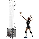 Volleyball Setter Training Equipment Net Volleyball Setting Trainer Setter Net with 5 Adjustable Angles & Heights, Indoor Outdoor Volleyball Practice Equipment for Serving, Spiking and Setting, Black