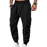 TAFLE Mens Sweatpants Waffle Knit Pants Elastic Waist Drawstring Jogger Sweatpants with Pockets