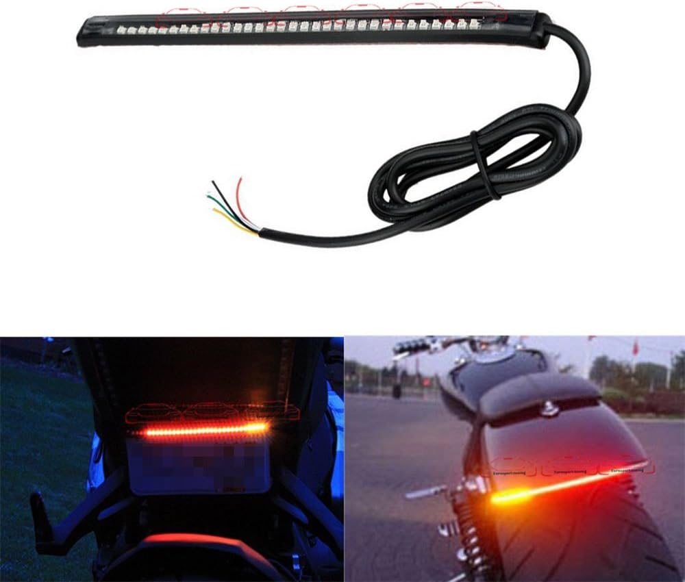 Delhitraderss 32-SMD Red LED Bar, Left/Right Turn Signal, Bike Brake Tail Light for Royal Enfield Classic Desert Storm