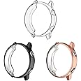 Fintie 3 Pack Case Compatible with Samsung Galaxy Watch Active 40mm (Not Fit for Active 2), Premium Soft TPU Screen Protector All-Around Protective Bumper Shell Cover, Black/Clear/Rose Gold