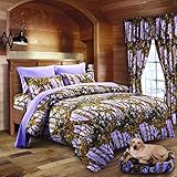 20 Lakes Woodland Hunter Camo Comforter, Sheet, & Pillowcase Set (Queen, Lavender)