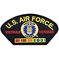 US Air Force Vietnam Veteran Patch with Ribbons and Eagle Emblem Licensed Military Apparel Patriotic Products Gifts for Veterans Families and Retired VetFriends.com