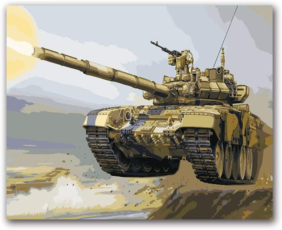 PAINTYTY Diy Ditigal Oil Painting Package By Numbers With Kits For Adult Kids Military Model Oil Painting Tanks Aircraft