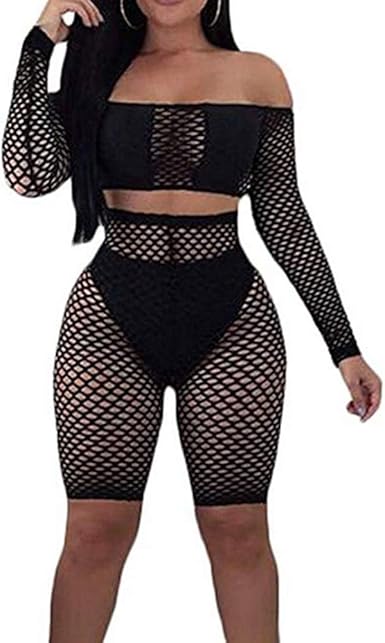 fishnet off the shoulder crop top