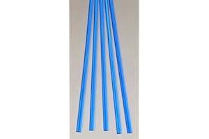 BEST ACRYLICS 5 Pcs 1/4” Diameter x 12” Inch Long Color Blue Clear Translucent Acrylic Plexiglass Plastic Rods - .25 Dia - 6.35mm