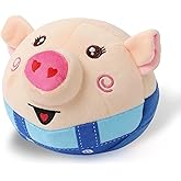 Interactive Dog Toys, Jumping Pig Dog Toys with Bounce, Recording and Music Modes, Active Moving Pet Plush Toy, Washable Cartoon Pig Plush Toy for Puppies/Small/Medium/Large Dogs (Blue)