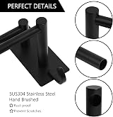 JS Towel Rail Self Adhesive Double 43.5cm Stainless Steel Black view 5