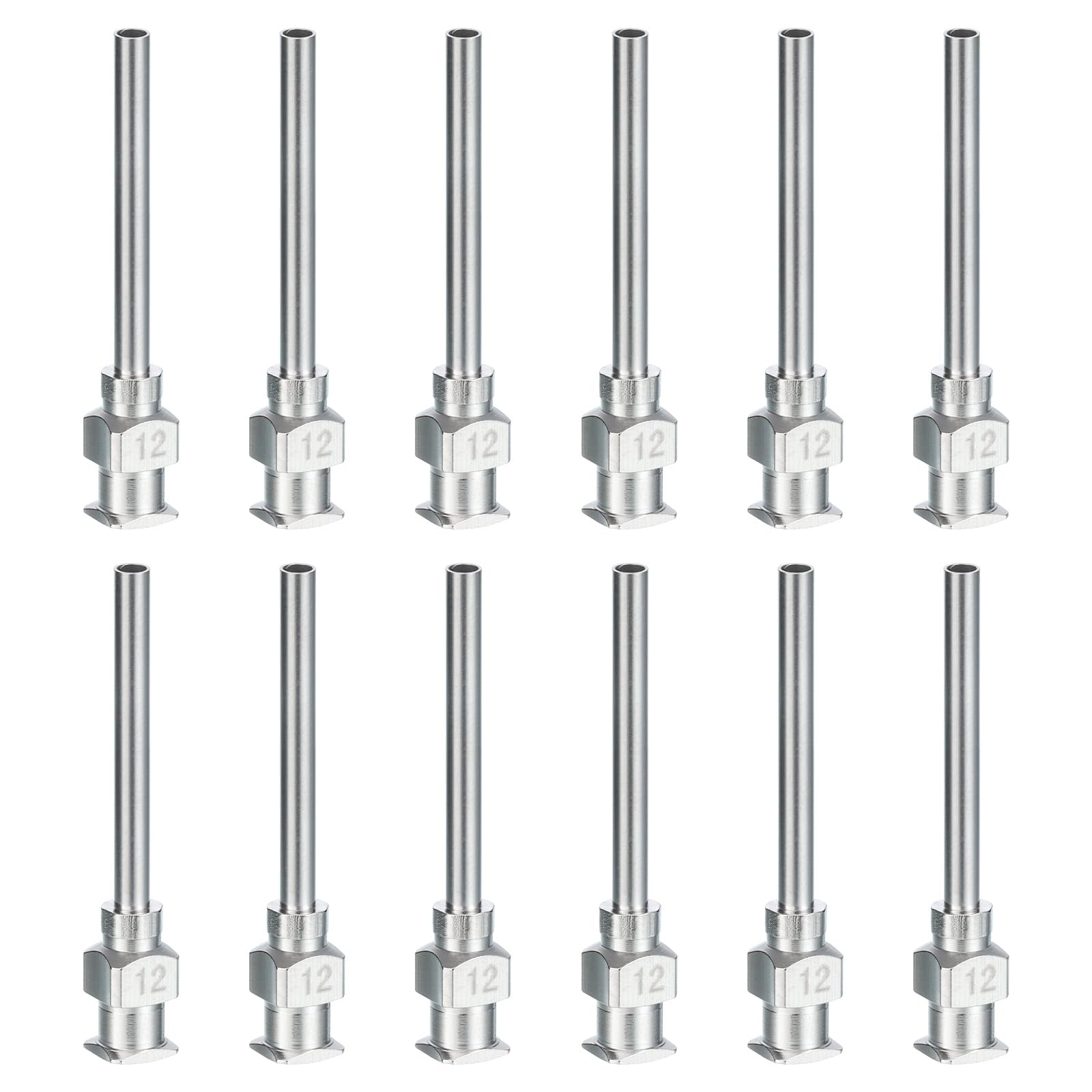 Photo 1 of Patikil  Tip Dispensing Needle 12G, 12 Pcs 1 Inch Stainless Steel Liquid Dispenser Needles with Lure Lock for Refilling Liquid Inks Adhesives Glue