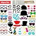Cxy Photo Booth Props 60pcs DIY Kit (Larger Size) for Wedding Reunions Birthday Party Photobooth On a Stick Dress-up Costumes Accessories & Party Favors with Mustache Hats Glasses Lips Bowler Bowties
