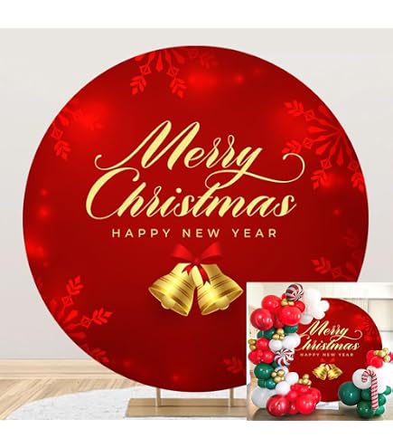 thumbnail image 2 of DORCEV Diameter 6ft White Christmas Theme Party Round Backdrop Cover Winter White Snowflakes Sliver Shining Dots Photography Background For New Year Eve Party Decor Kids Portrait Photo Props 2 of 14