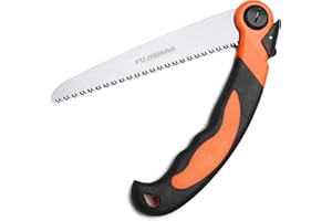 FUJIWARA Folding Pruning Saw 8 Inch Hand Saws Blade, Quality SK-5 Steel with Hard Sharp Teeth for Wood Branches Cutting,Tree Trimming Camping/Backpacking/Hiking
