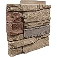 GenStone Faux Stacked Stone Left Corner Panel 12.5" x 11.25" in Desert Sunrise Color for Do It Yourself Friendly Home Improvement Projects