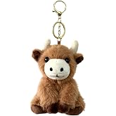Highland Cow Plush Keychain Cute Stuffed Animal Keychain for Backpacks