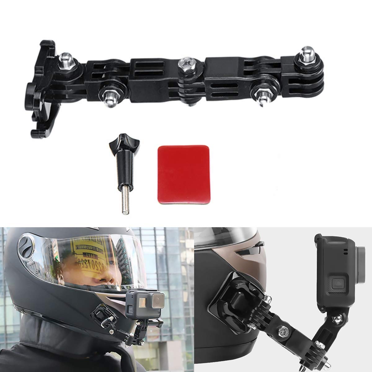 JenNiFer Adhesive Full Face Helmet Front Chin Mount For Sjcam/Antshares/Gopro Hero 6 5 4 3 Action Camera