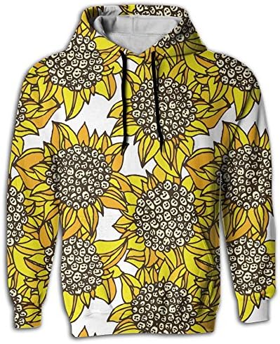Victoria III Yellow Sunflower Smile Men's Pullover Hooded Sweatshirt