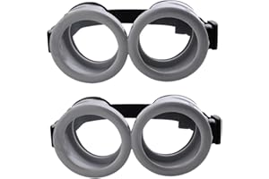 Didiseaon 3D Glasses - 2pcs Plastic 3D Goggles for Prom, Props, Makeup, Halloween, Despicable Me, Cinema & Passive 3D Electronics - Grey & Black, Size: 13.5*4.5*6.5cm