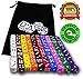 Vivorr Premium Dice Set of 100 Pieces, 10 Colors, 10 of Each Color, 16mm, D6, c/w Velvet Carry Bag/Pouch, Perfect for: Tenzi, Farkle, Yahtzee, Bunco, Board Games, Casino or Teaching Math. Ideal Gift