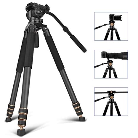 Trípode, cámara réflex, cámara de fibra de carbono, portaobjetos ...