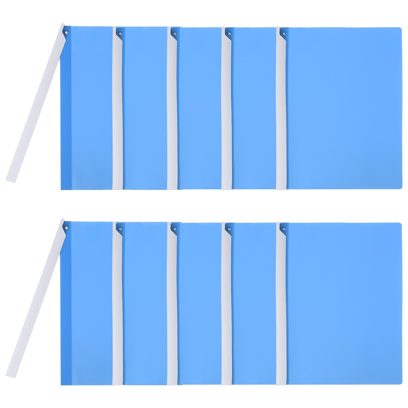 PATIKIL Clear Document Report Folder with Swing Clip Colourful Presentation Covers with Triangular Sliding Bar Punchless Side Open Close for Project File Test Paper Resume,Blue,10Pcs