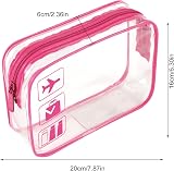BEHAHAI Clear Travel Toiletry Bag TSA Approved Quart Size Pink view 2