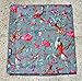 The Ethnic Crafts Grey Kantha Quilt, Indian Kantha Blanket, Queen Quilt, Bird Print Kantha Throw, Handmade Kantha Embroidered Bedspread,