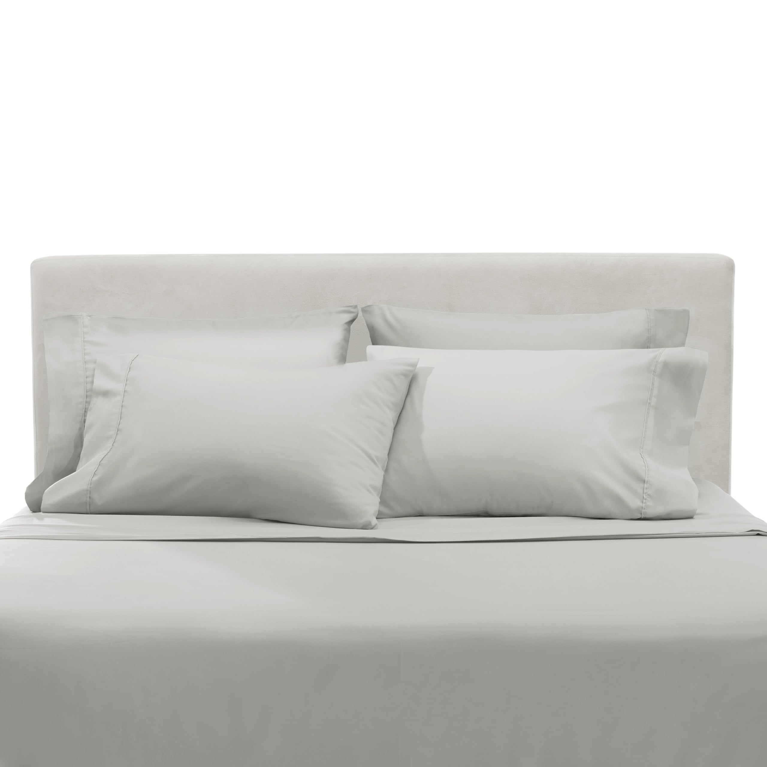 Clara Clark Queen Sheets, 6 Piece Set - Hotel Luxury Sheets for Queen Size Bed, Super Soft Bedding Set, Silver