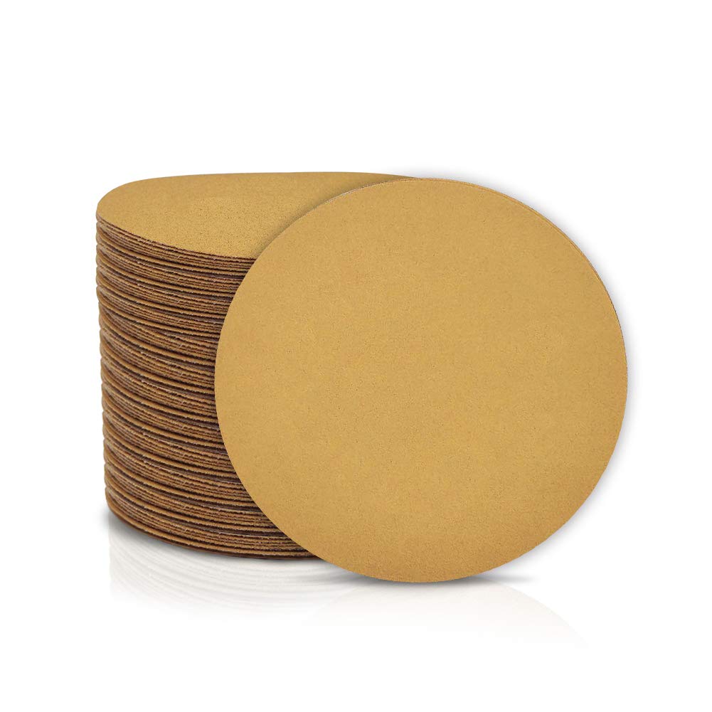 SPEEDWOX 100 Pcs 6 Inches Sanding Discs 240 Grit Dustless Hook and Loop Sandpaper for Random Orbital Sander Yellow Finishing Discs for Automotive Woodworking