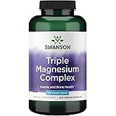 Swanson Triple Magnesium Complex - 400mg Supplement for Optimal Bone Health and Absorption - Citrate, Oxide, and Aspartate - Triple Magnesium Supplement (300 Capsules)