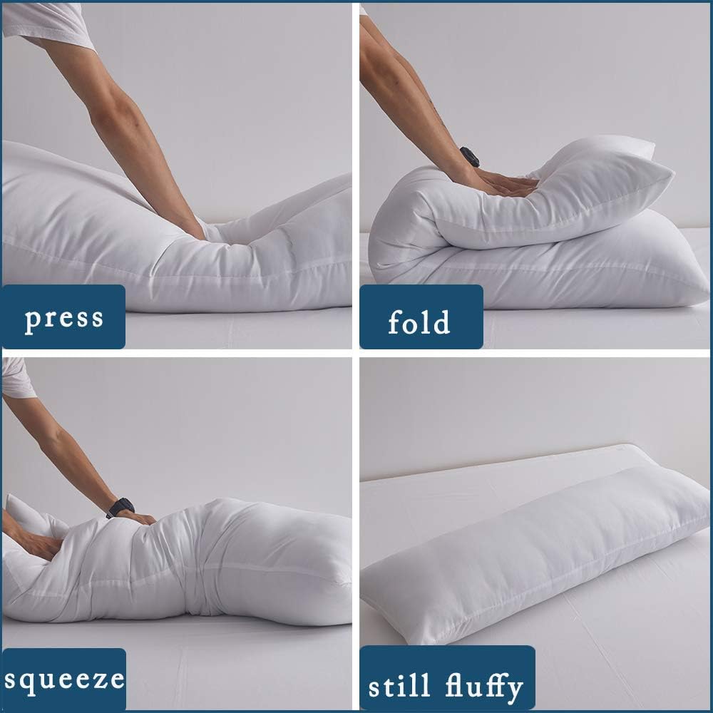 ELNIDO QUEEN Full Body Pillow Insert, Soft Large Long Bed Pillow for Adults - Side Sleeper Pillow Breathable (20 x 54 inch): Home & Kitchen
