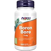NOW Supplements, Boron 3 mg (Bororganic Glycine), Structural Support, 100 Veg Capsules