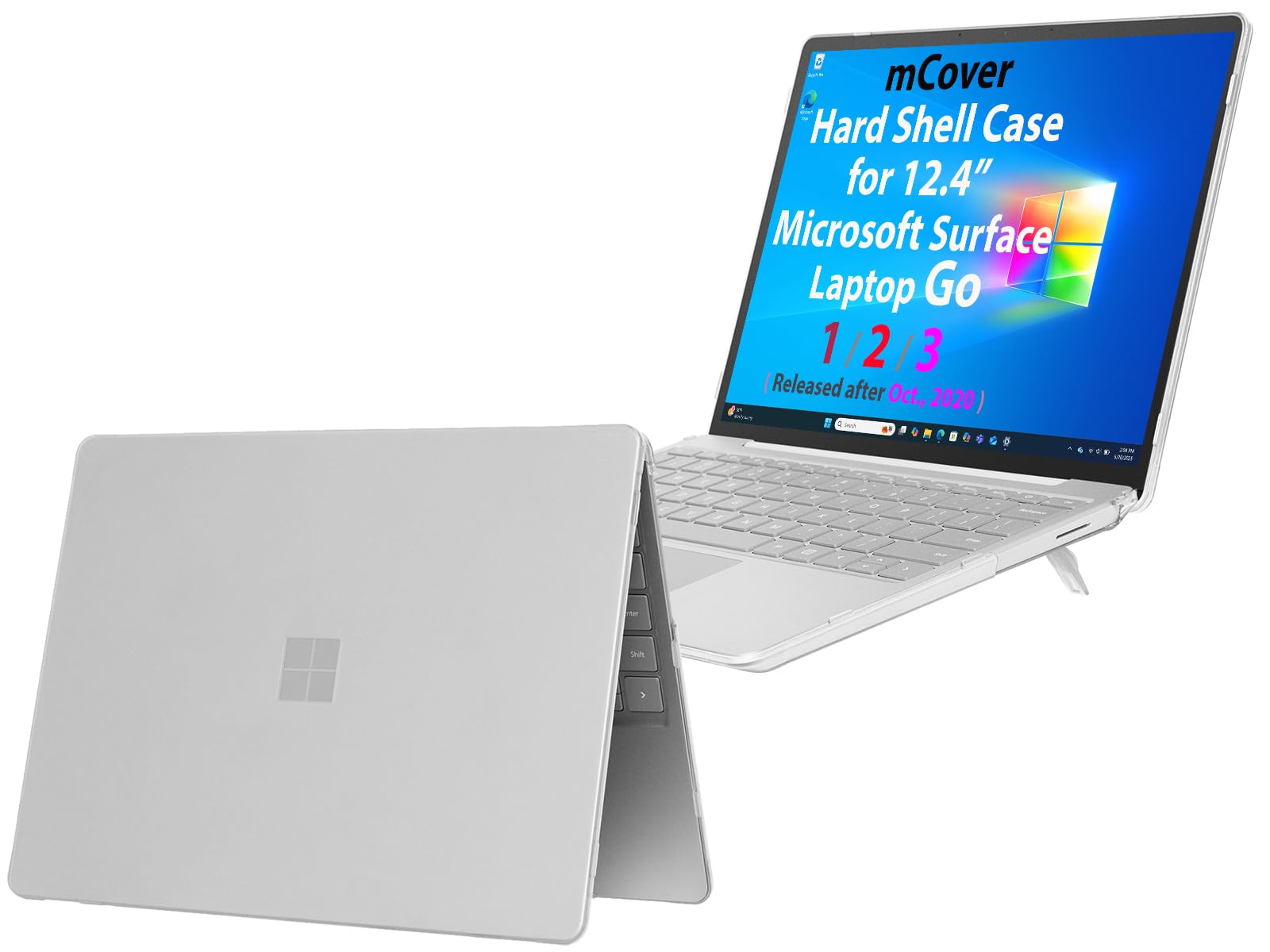 mCover Hard Shell Case for New Late-2020 12.4-inch Microsoft Surface Laptop Go with Touch Screen (Not Fit Any Microsoft Laptop) (Clear)