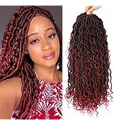Lihui Goddess Locs Crochet Hair, 18 Inch Curly Faux Locs Crochet Hair For Black Women, Pre Looped...