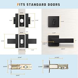 KNOBWELL 2 Pack Square Matte Black Entry Handle AMD