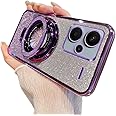 GYHOYA Case for Xiaomi Redmi Note 13 Pro+ Plus 5G Case Sparkle Cute with Stand Phone Case Slim Clear Glitter Bling Card Shockproof Protective Women Girls Case for Redmi Note 13 Pro+ Plus 5G Purple YD