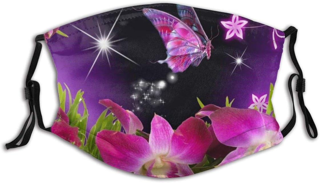 LucaSng Beautiful Butterflies and Flowers 1 Fashion Face Mask Bandana Headwear