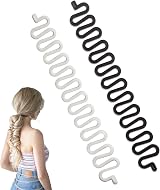 Rowwait 2Pcs French Hair Braiding Tool DIY Hair Styling Clip Fishbone Black view 1