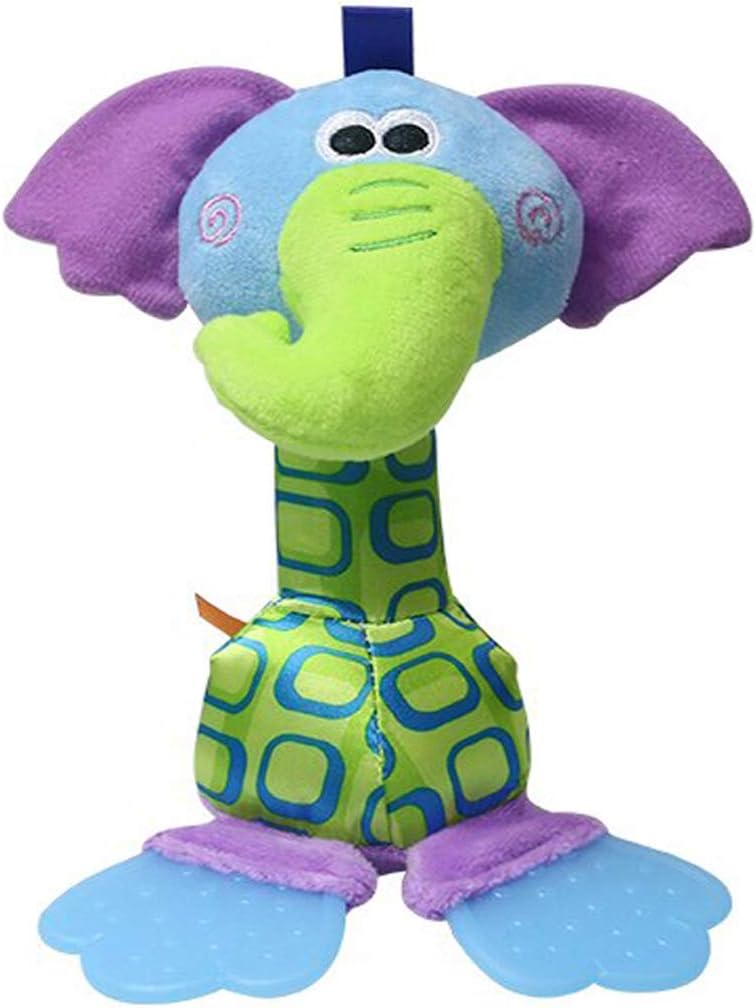 Baby Bucket Soft Baby Toys Elephant Hanging Rattles (Blue)